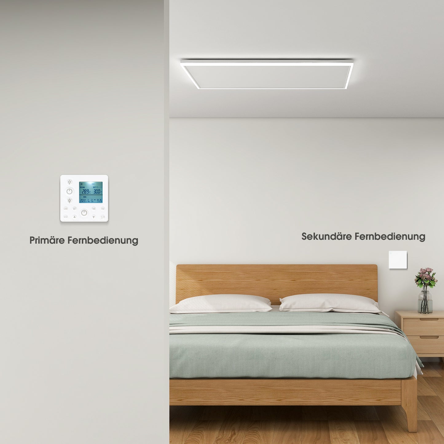 Infrarotheizung mit Thermostat Deckenheizung LED Beleuchtung Licht